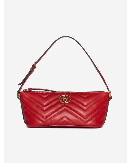 Gucci Red GG Marmont Quilted Leather Bag