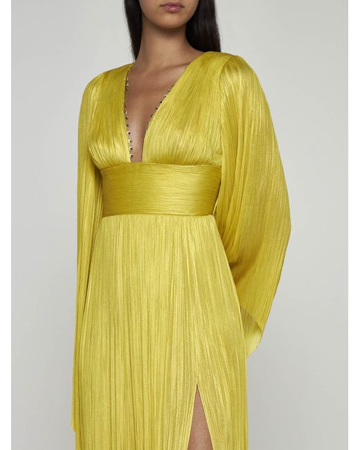 Maria Lucia Hohan Yellow Harlow Silk Long Dress