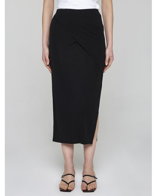 Diane von Furstenberg Black Archer Viscose Midi Skirt