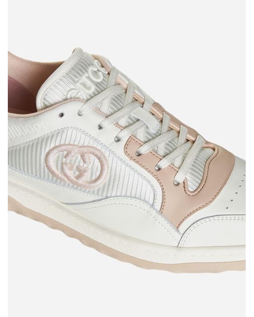 Gucci White Mac 80 Leather And Fabric Sneakers