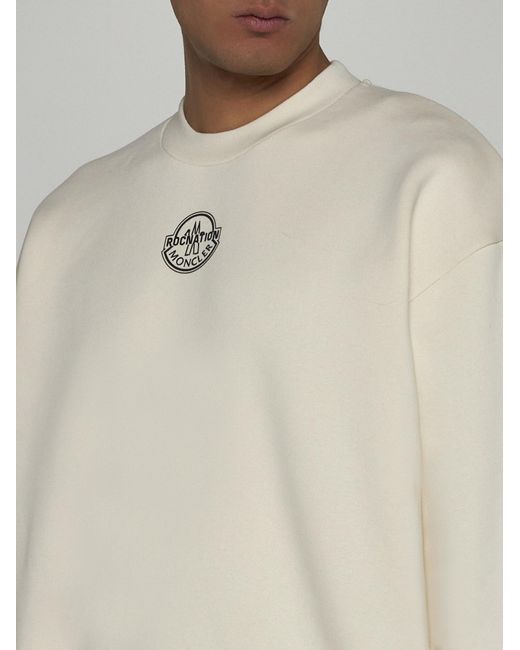 MONCLER X ROC NATION White Logo Sweatshirt for men