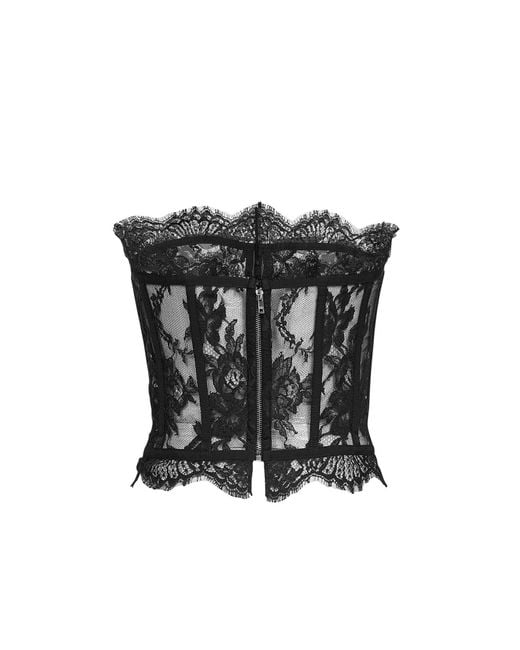 Dolce & Gabbana Black Chantilly Lace Bustier
