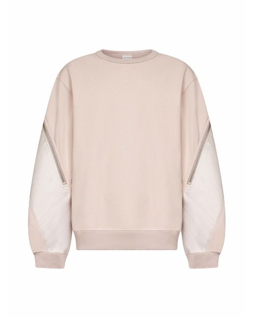 Felpa Girocollo Rosa Con Pannelli A Contrasto di Dries Van Noten in Natural da Uomo
