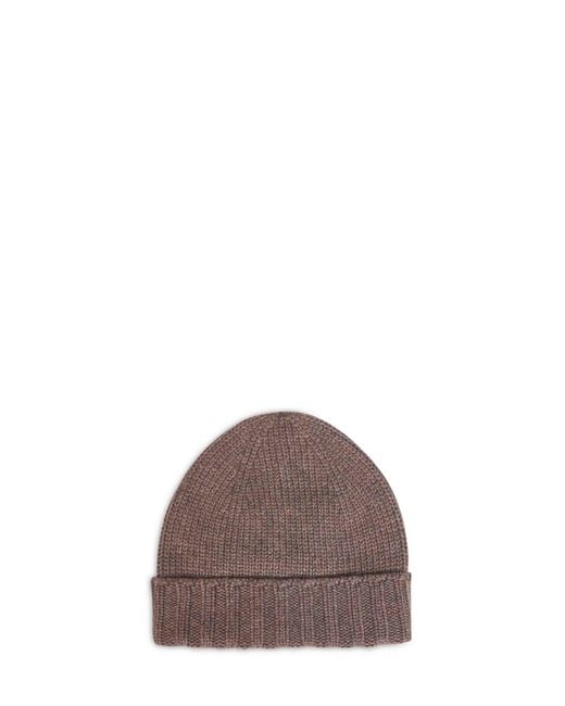 D 40 Brown Virgin Wool Knit Beanie for men