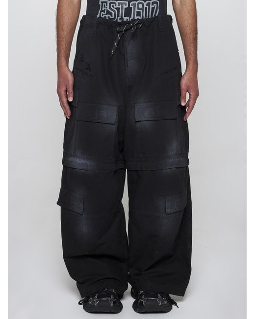 Balenciaga Black Oversized Cargo Jeans for men