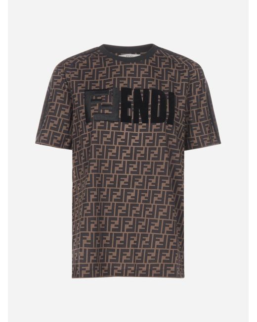 Fendi Black Ff Short-sleeve Cotton Tee