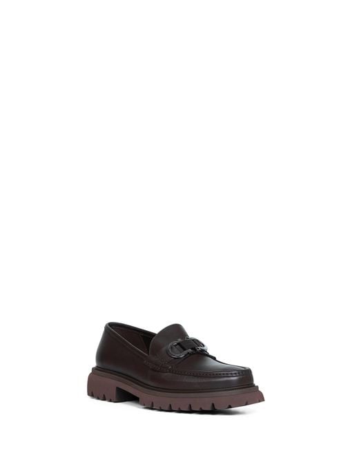 Ferragamo White Dark Cocoon Loafers With Gancini Ornament for men