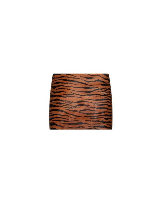 AINT EIJA Brown Andrea Zebra-Print Calf Hair Mini Skirt