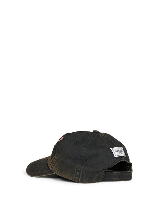 The Attico Black Cotton Denim Logo Baseball Cap