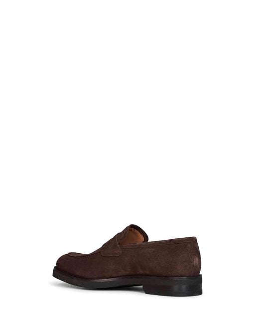 Ferragamo Brown Bark Suede Stefano Penny Loafers for men