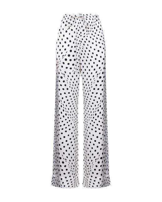 Stella McCartney White And Polka Dot Viscose Oversized Trousers