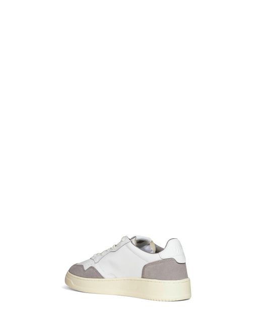 Autry White Leather And Cement Suede Medalist Low Sneakers for men