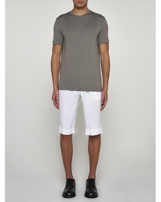Malo Gray Cotton T-shirt for men