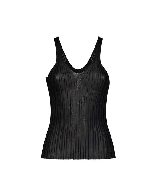 Khaite Black Top Val Ribbed Viscose