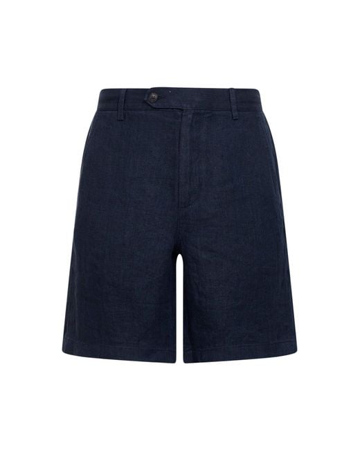 Mc2 Saint Barth Blue Bermuda Shorts Sebastian Linen for men