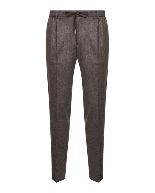 Tagliatore Gray Wool Blend Newman Trousers for men