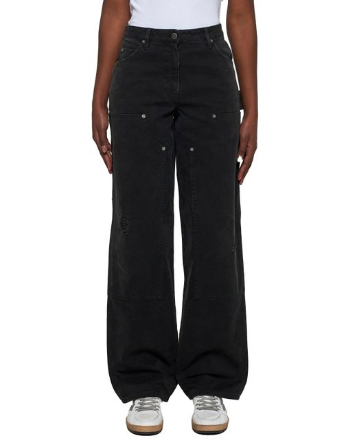 Golden Goose Deluxe Brand Black Denim Jeans With Patches