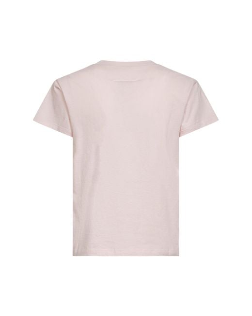 MM6 by Maison Margiela Pink Breathable Cotton Jersey Numeric T-Shirt