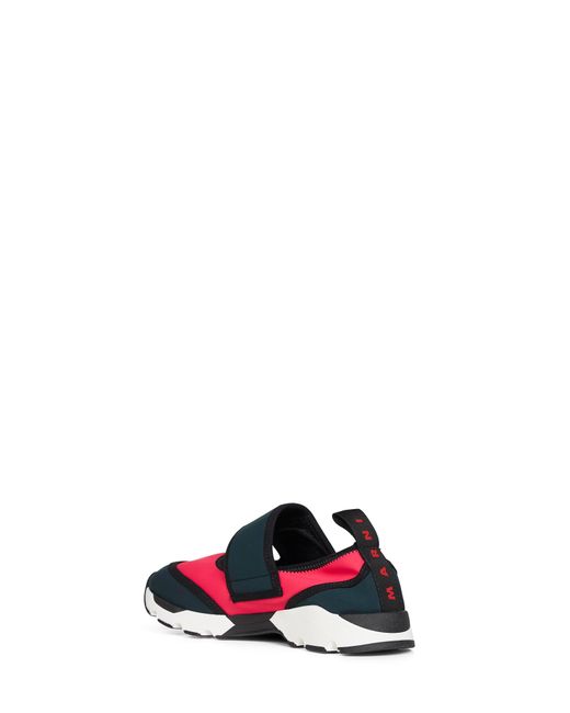 Marni White Fuchsia And Lycra Mary Jane Running Sneaker