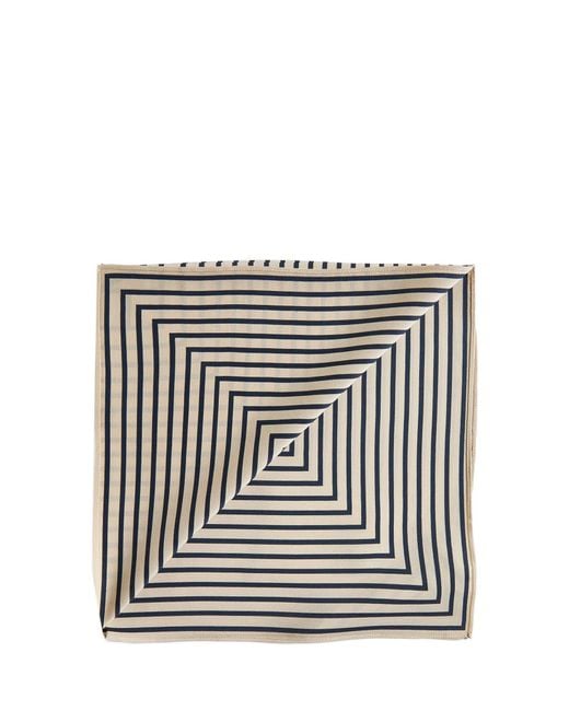 Totême White Silk Scarf With Monogram Print