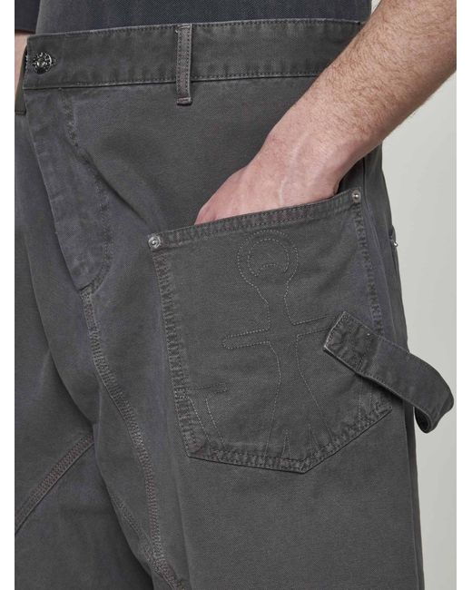 J.W. Anderson Gray Twisted Workwear Denim Shorts for men