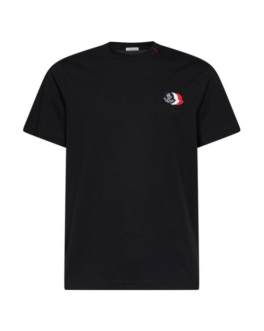 Moncler Black Cotton Jersey Logo T-Shirt for men
