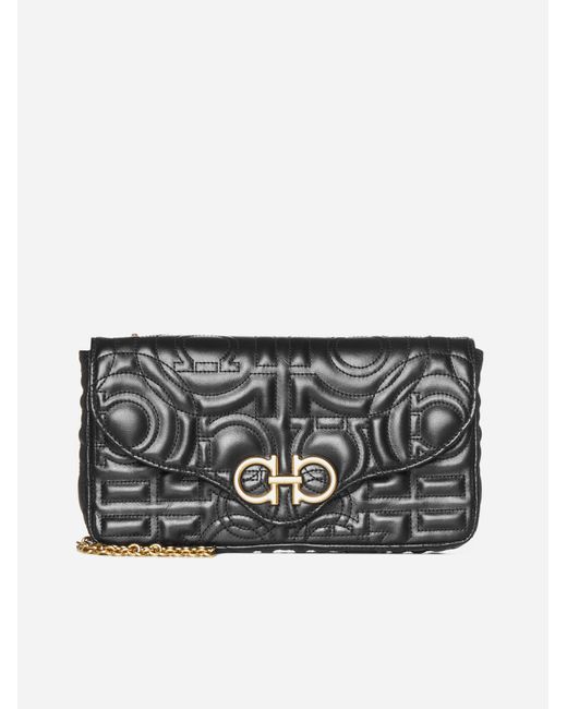 Ferragamo Gancini Quilted Leather Bag in Black Lyst UK