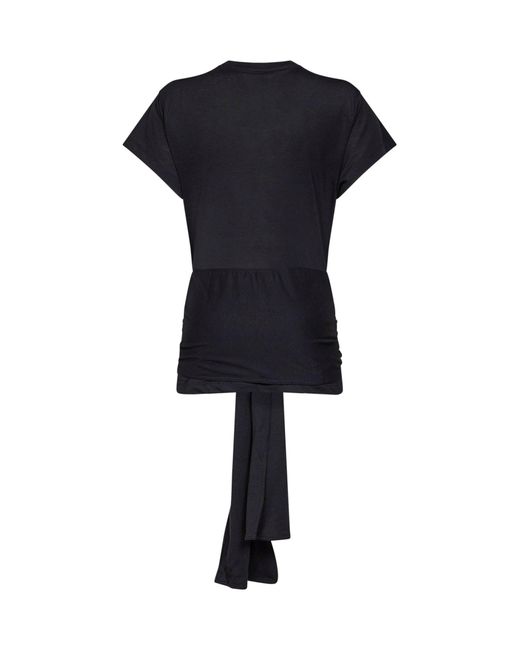 Totême Black Jersey Tie-Waist Top