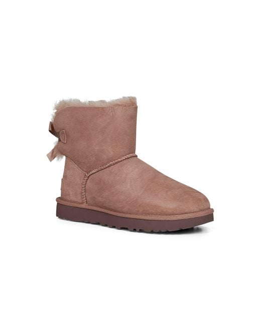 Ugg Brown Rocky Oak Mini Bailey Bow Ii Ankle Boots