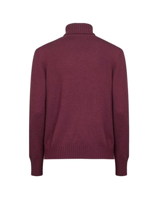Blanca Vita Purple Burgundy Virgin Wool Turtleneck Sweater