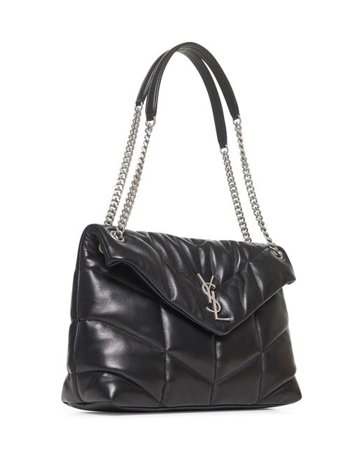 Borsa A Spalla Puffer Media Nera di Saint Laurent in Black