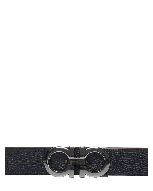 Ferragamo White Gancini Reversible Leather Belt By for men