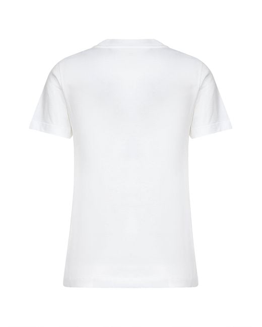 Moncler White Cotton Rhinestone Logo T-Shirt