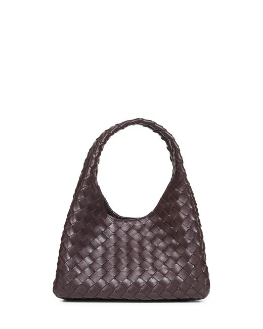 Bottega Veneta Purple Dark Barolo Small Campana Shoulder Bag