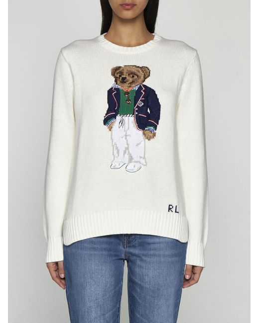 Polo Ralph Lauren White Polo Bear Sweater