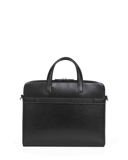 Ferragamo Black Gancini Briefcase for men