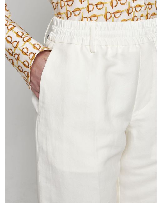 Burberry White Viscose-blend Trousers