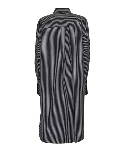 Totême  Gray And Striped Cotton Shirt Dress