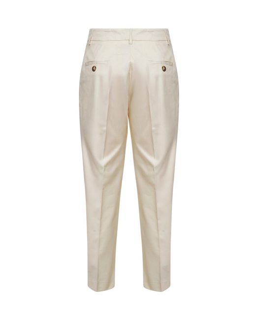 Blanca Vita Natural Vanilla Stretch Cotton Pares Chino Trousers