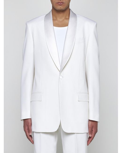 Givenchy White Wool And Mohair Single-breasted Blazer for men