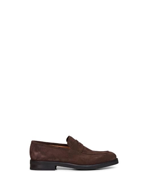 Ferragamo Brown Bark Suede Stefano Penny Loafers for men