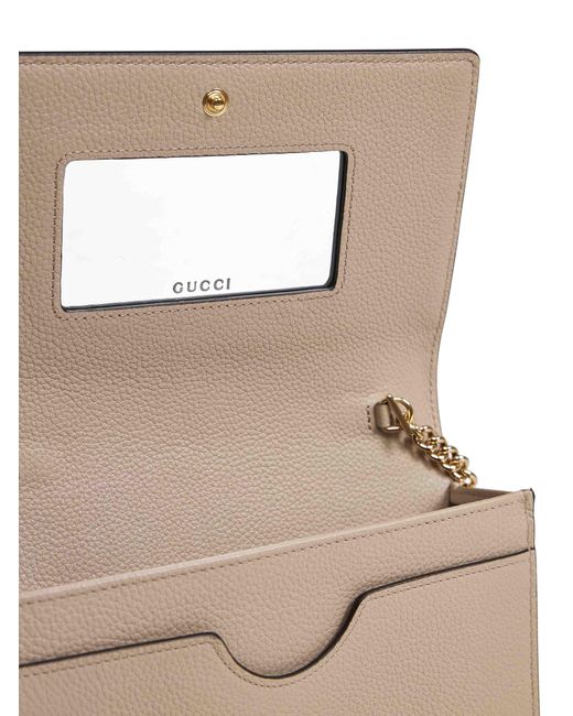 Gucci Natural And Gg Marmont Wallet On Chain