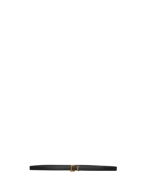 Saint Laurent White Ysl Leather Belt for men