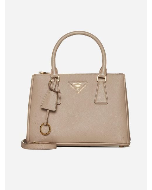 Prada Natural Galleria Small Saffiano Leather Bag