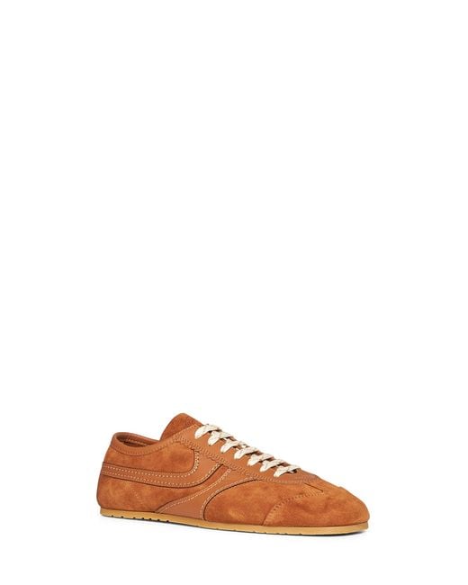 Dries Van Noten Brown Tan Suede Sneakers With Leather Details for men