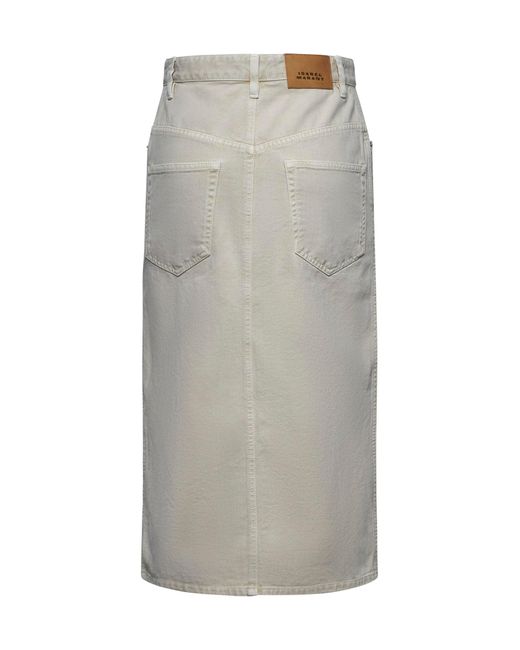 Isabel Marant Gray Vandy Denim Midi Skirt