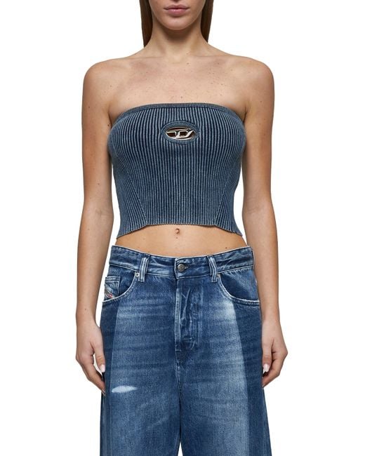 DIESEL Blue M-Clarksvillex-C Bandeau Top