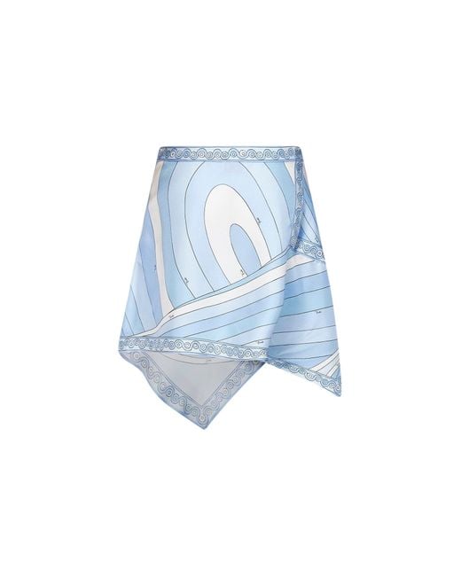 Emilio Pucci Blue Mini Skirt Iride-Print
