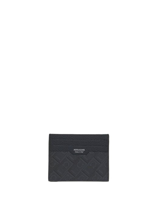 Ferragamo White Monogram Cardholder for men