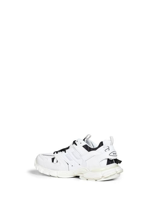 Balenciaga White And Polyurethane And Cotton Track Shirt Sneakers for men